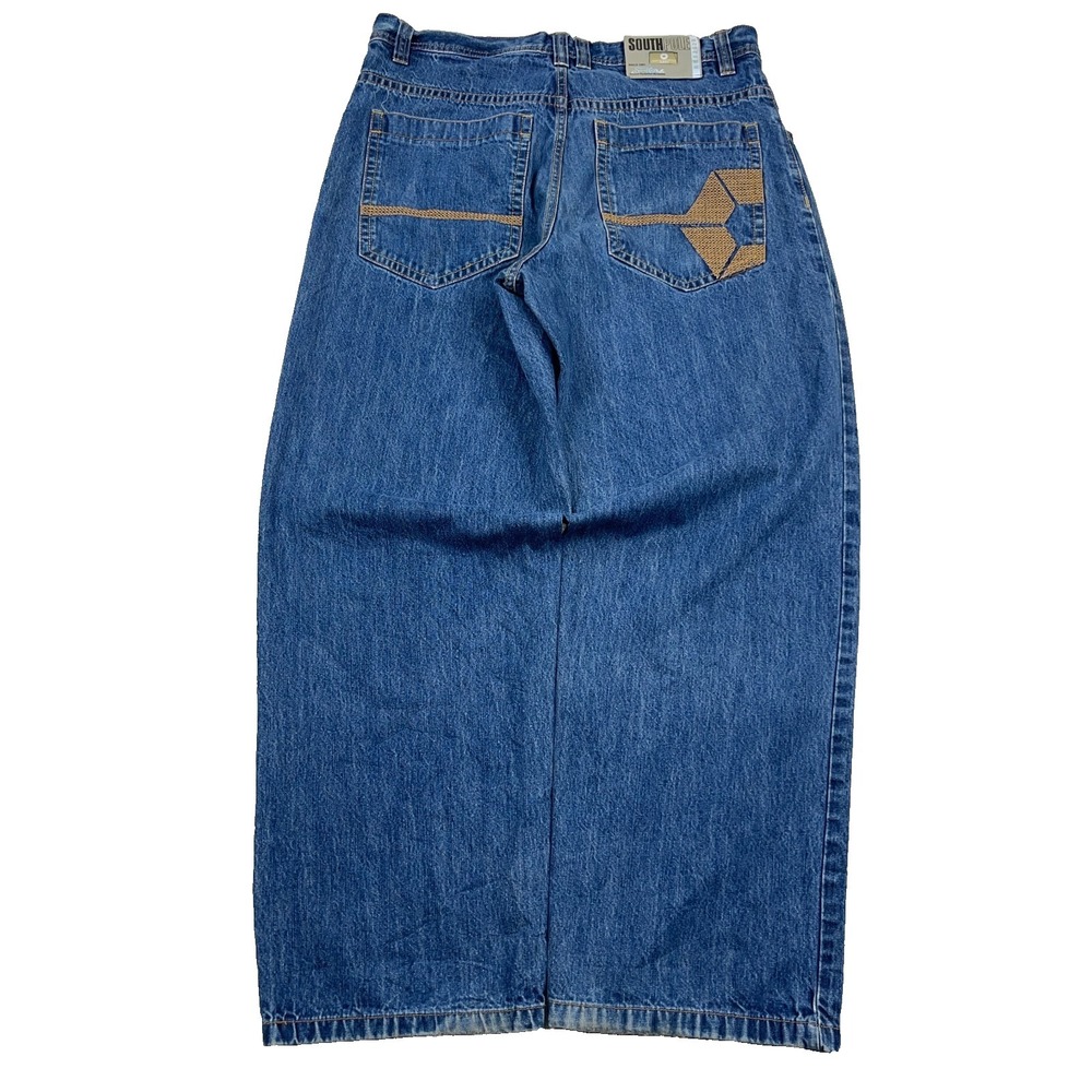 Vintage Y2K South Pole Jeans Men 34x31 Baggy Loose Fit Med Wash Grunge Hip Hop *